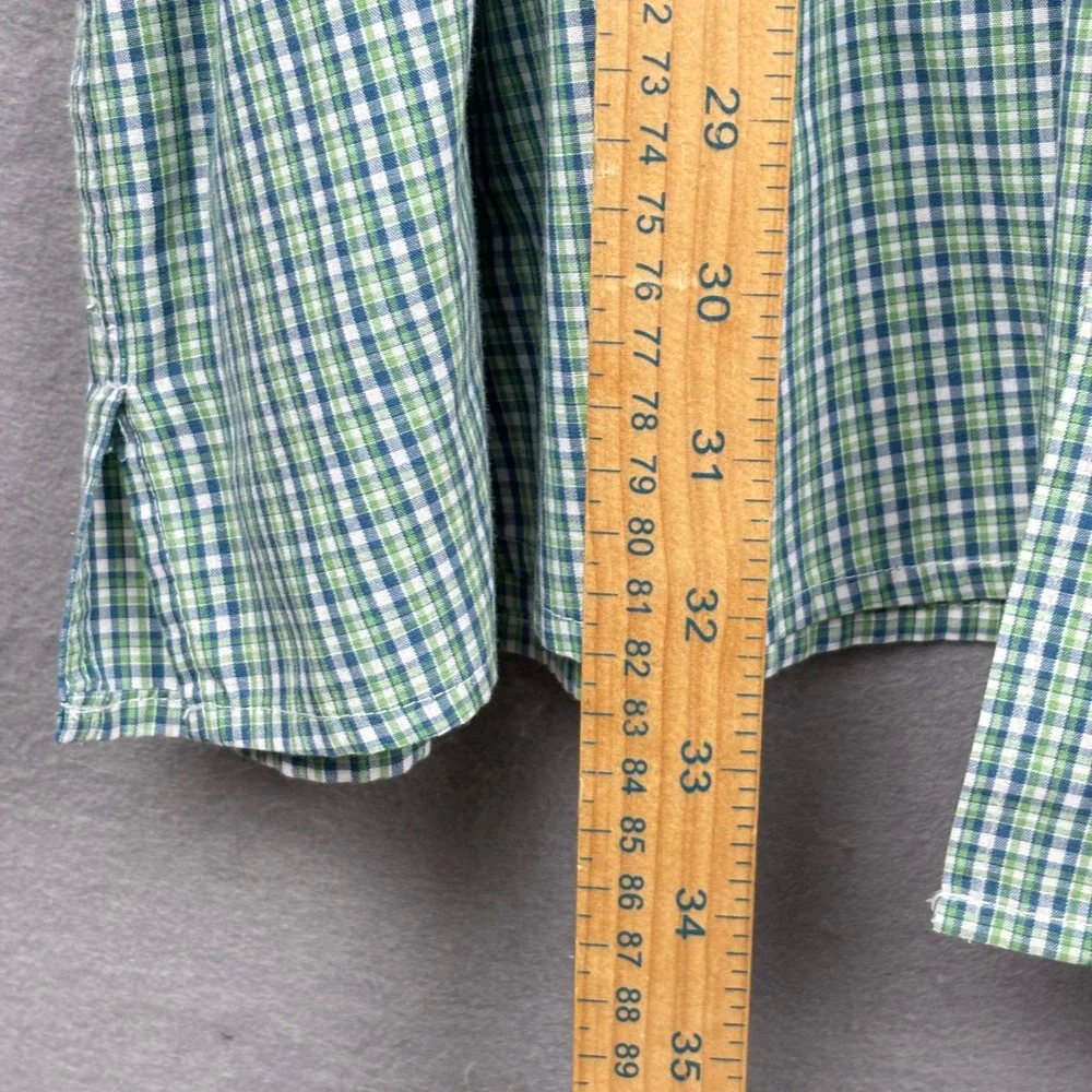 Harbor Bay Shirt Mens 4XL Plaid Button Front Short Sleeve Casual Gingham Classic